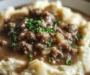 Cozy Hamburger Gravy Over Creamy Mashed Potatoes for Ultimate Comfort